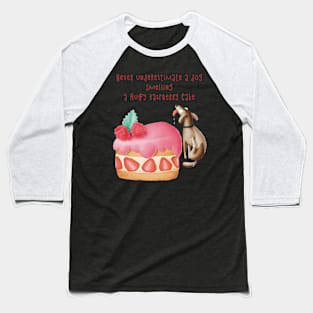 Dog smelling a cake Baseball T-Shirt